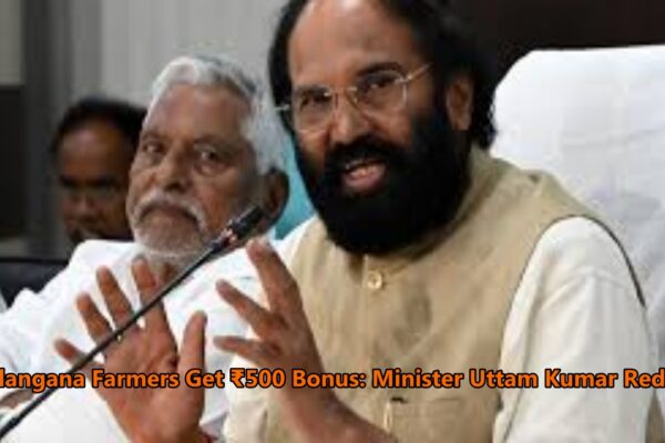 Minister Uttam Kumar Reddy announces ₹500 bonus for Telangana farmers