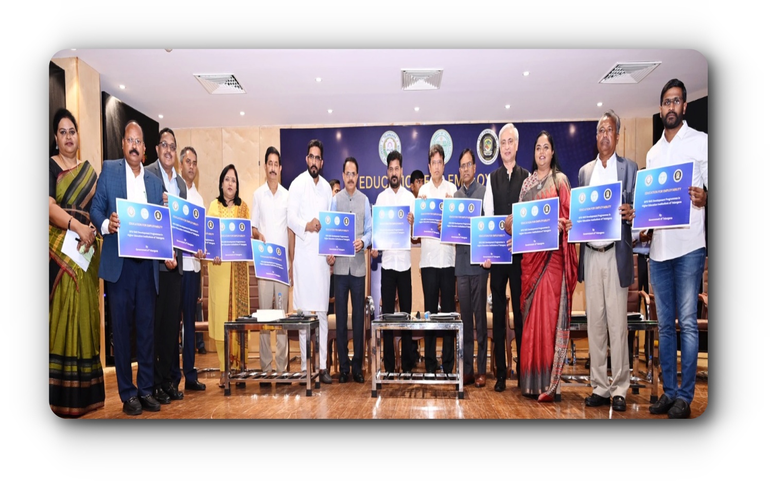 Telangana CM Revanth Reddy addressing youth skill development event