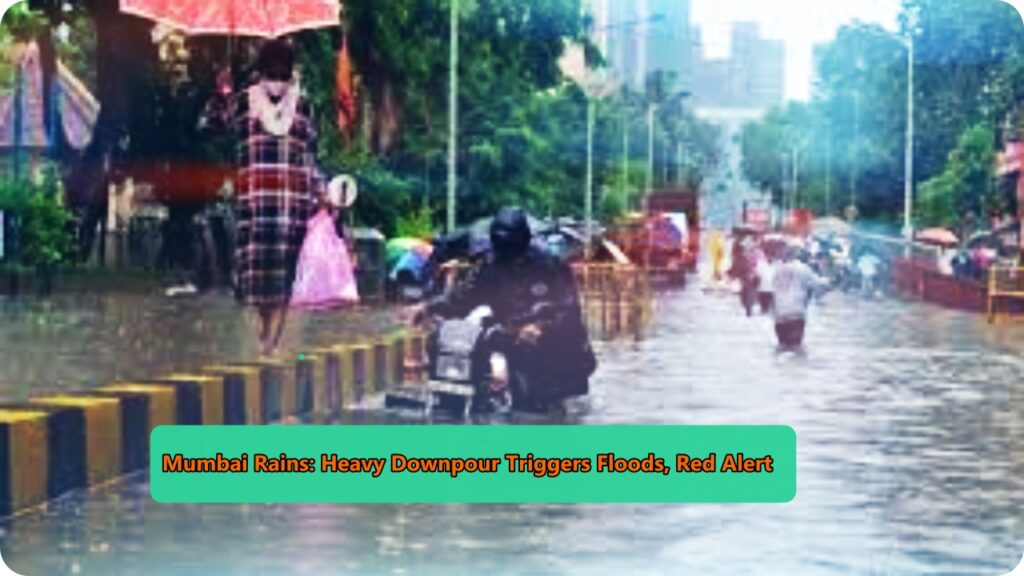 Mumbai Rains Flooded Mumbai streets and disrupted rail services due to heavy rainfall 