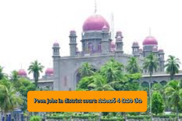 Peon jobs in district court: నవంబర్ 4 చివరి తేది