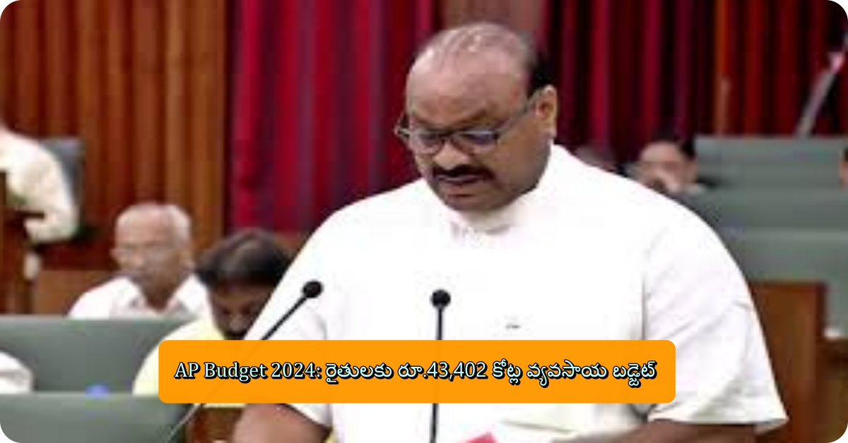 AP Budget 2024: రైతులకు రూ.43,402 కోట్ల వ్యవసాయ బడ్జెట్