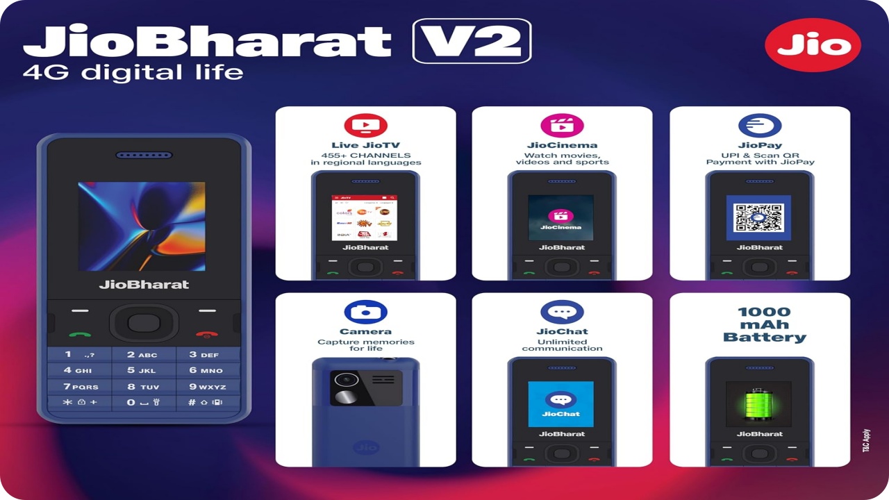 JioBharat V2 4G Phone: Unlimited Calls & Internet